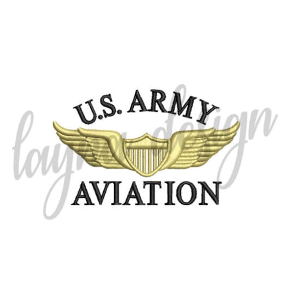 3 Sizes US Army Aviation Wing - Machine Embroidery Design File