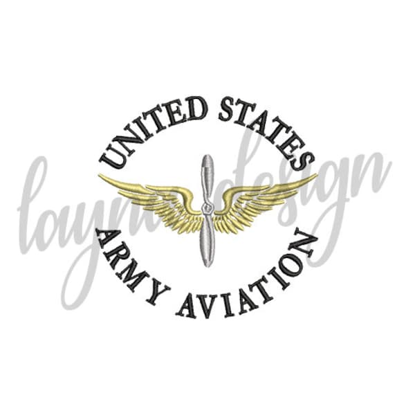 3 Sizes United States Army Aviation - Machine Embroidery Design File