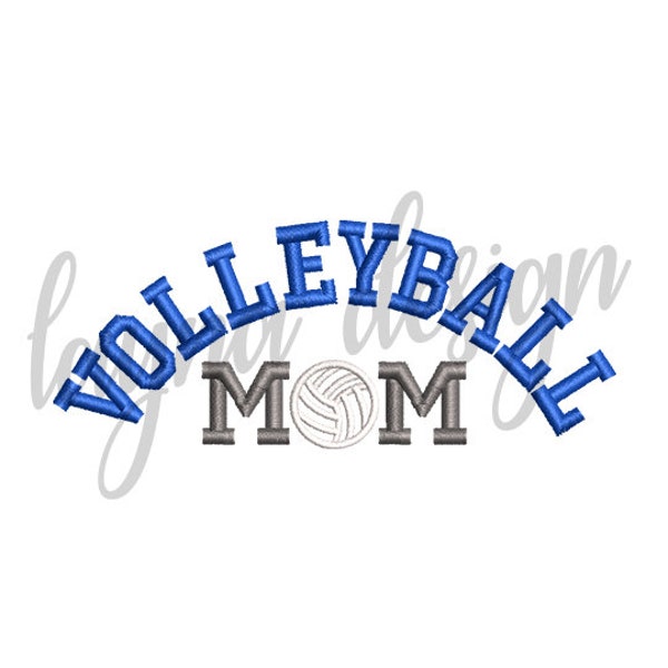 6 Sizes Volleyball Mom Design - Machine Embroidery Design File