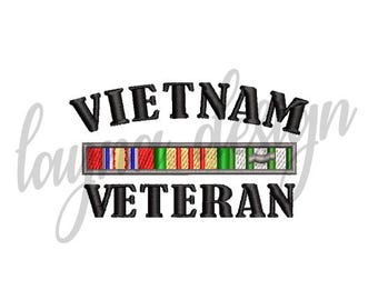 3 Sizes Vietnam Veteran Ribbon - Machine Embroidery Design File / Digital File
