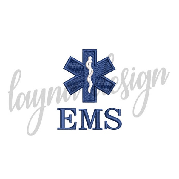 2 Sizes EMS Logo - Machine Embroidery Design File