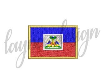 5 Sizes Haiti Flag - Machine Embroidery Design File / Digital File