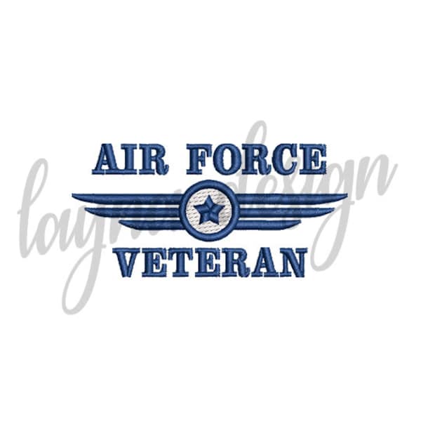 3 Sizes Air Force Veteran - Machine Embroidery Design File