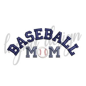 6 Sizes Baseball Mom Design - Machine Embroidery Design File