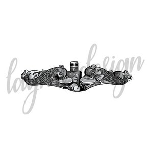 Submarine Warfare Insignia - Digital Clipart Vector Graphic Design File - svg ai eps png
