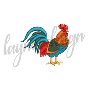 Diseño de gallo de 3 tamaños - Archivo de diseño de bordado de máquina