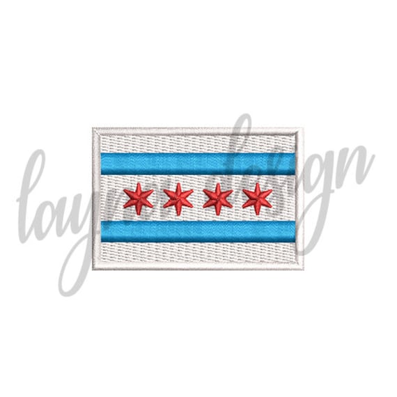 3 Sizes Chicago Flag Machine Embroidery Design File - Etsy