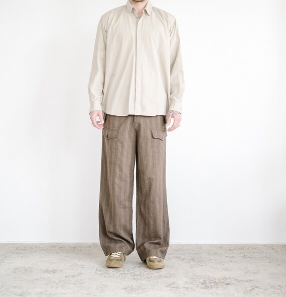 Vintage Dries Van Noten Men Brown Khaki Pants 48 - Etsy