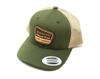 Breaking Wind National Forest Chief Ranger Leather Patch Trucker Hat