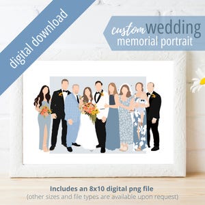 Wedding Memorial Portrait Gift. Printable Digital Download. Angel Family Member. Loss Portrait For Wedding Gift.