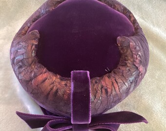 Vintage One of a Kind Jack Mcconnell Purple Velvet Hat  display picture 1
