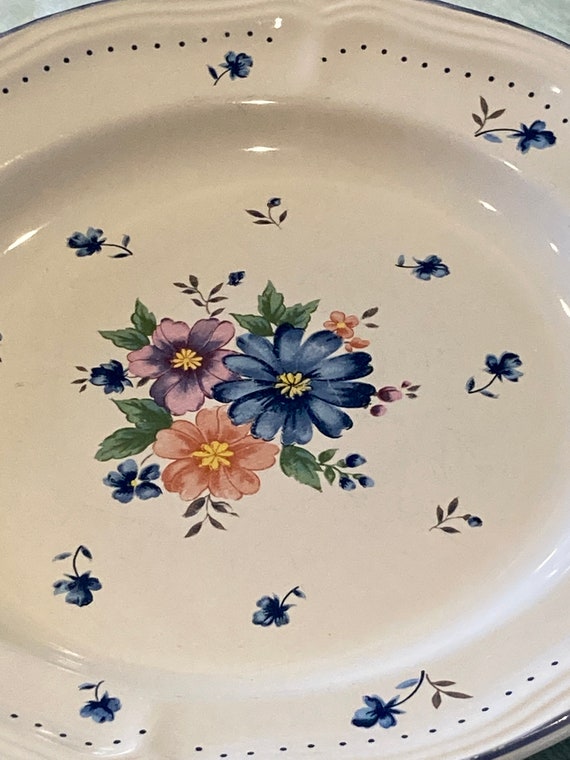 Vintage 90's PROVINCIAL BOUQUET Thailand Stoneware Bread Salad 8