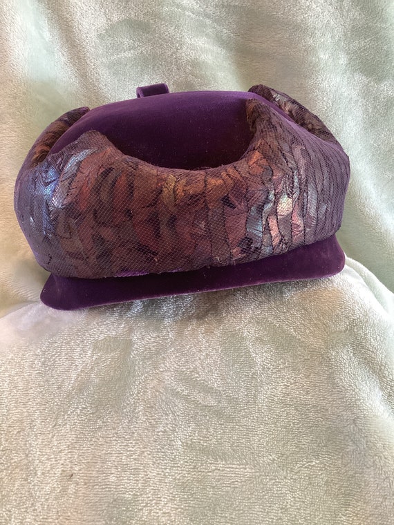 Vintage One of a Kind Jack Mcconnell Purple Velvet Hat  display picture 3