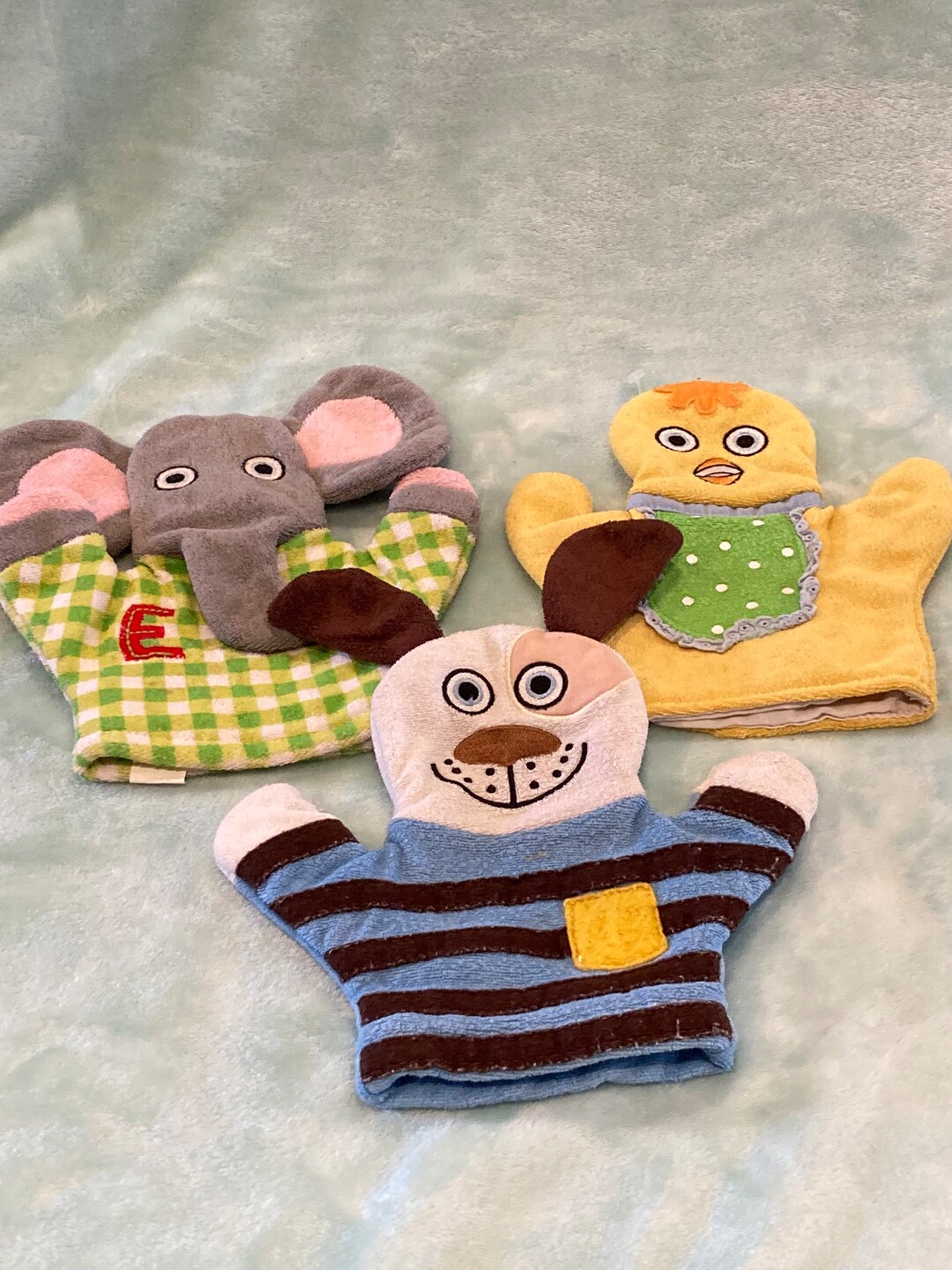 Avon Tiny Tillia Set of 3 Elephant Dog Duck Puppet Washcloths Etsy