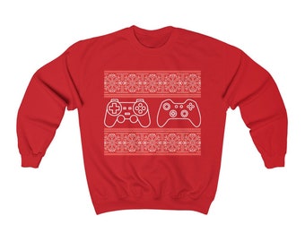Gaming Ugly Christmas Sweater, Gamer Holiday Sweatshirt, Video Game Controller Christmas, Funny Xmas Sweater, Gift for Gamer, Unisex Holiday