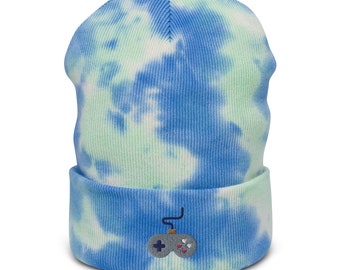 Gaming Controller Beanie, Gamer Winter Hat, Video Game Knit Cap, Gift for Gamer Him Her, Embroidered Beanie, Cozy Gaming Accessory Unisex