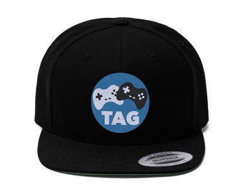 Video Gamer Baseball Cap | Two Average Gamers Embroidered Hat | TAG Round Logo | Baseball Hat | Flat Bill | Adult Size