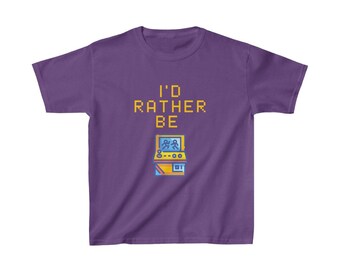 I'd Rather Be Gaming Retro Handheld Console Kids T-Shirt