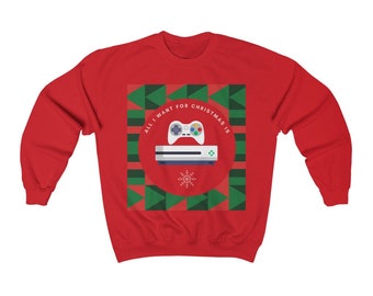 Xbox Console Holiday Sweatshirt | All I Want For Christmas | Ugly Christmas Sweater