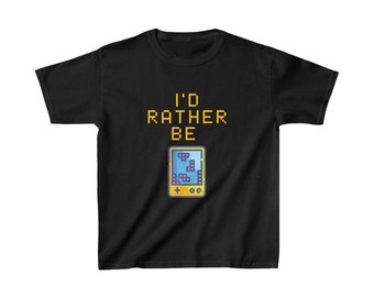 Kids Video Game T-Shirt | I'd Rather Be Gaming | Retro Handheld Console Design