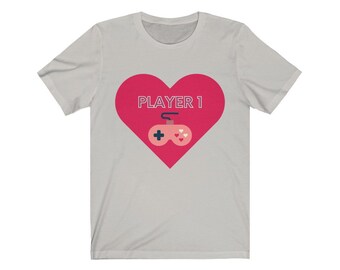 Player 1 Couple's Video Gamer T-Shirt | Celebrate Your Gaming Love Together! | Unisex Gaming Gift