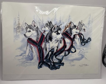 Alaskan Malamute 4er Pack Karten