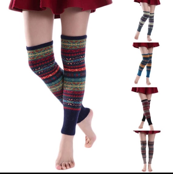 Women Knitted Leg Warmer Winter Short Leg Warmers Boot Cover Warm Socks  Cuffs Thermal Ladies Legging Crochet Foot Ankle Warmers