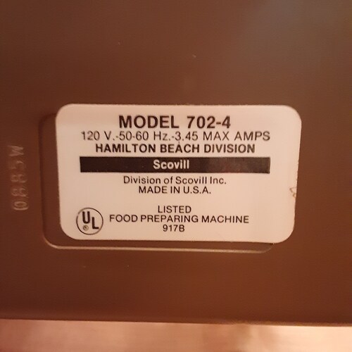 Vintage Hamilton beach food processer model 7024 *original manual included agrohort.ipb.ac.id