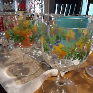 2 Vintage Floral Thumbprint Goblets