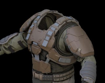 Arquivo para impressão 3D de protetor de ombro reforçado para fuzileiros navais