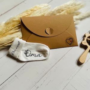 Schwangerschaft verkünden Babysocke personalisiert Geschenk für die Bekanntgabe einer Schwangerschaft Baby Verkündung