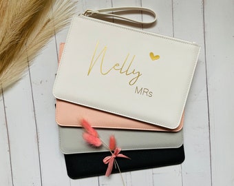 Personalisierte Clutch | Handtasche mit Namen | Brauttasche | Geschenk Freundin |einzigartige Geschenk | Trauzeugin fragen| JGA | Team Braut