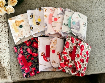 Small 5 inch Tray pouch, easy fold, poppy, rabbit, duck, bee, mouse, 7 designs to choose from