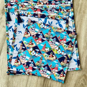 Lighthouse design fabric with vinyl front Project / WIP bag 3 sizes to fit all frames