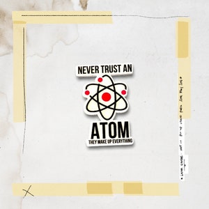 Never trust an atom needle minders, needle nanny, fridge magnet, needleminder for sewing, quilting, diamond painting