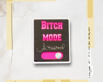 Snarky bitch mode cross stitcher needle minders, needle nanny, fridge magnet, needleminder for sewing, quilting, diamond painting