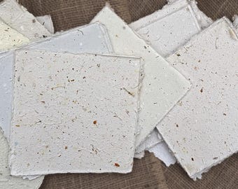 Handmade Paper: Nubby Neutral Squares, 15 sheets per pack, approx 6"x6", assorted colors & weights