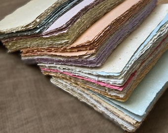 Handmade Paper Variety Pack: 20 sheets in assorted colors & weights; 5.5 x 8.5