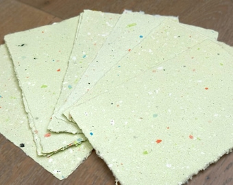 Handmade Paper: "Neon Jubilee", 3 sheets per pack. Approx 5.5 x 8.5 with Deckle edge