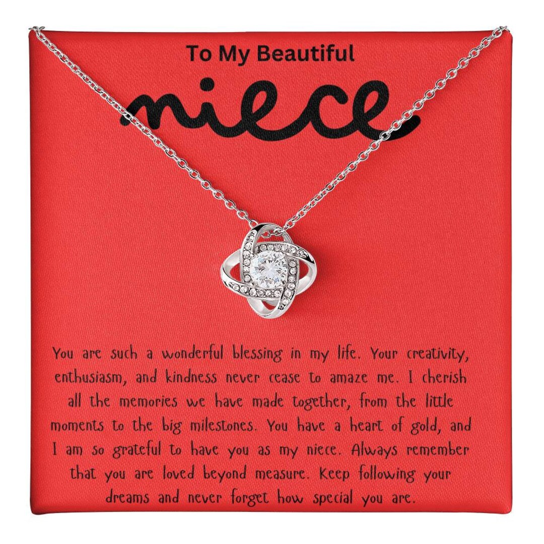 To My Beautiful Niece, to My Niece Necklace, Gift for Niece, Birthday ...