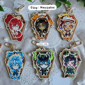 Twisted Wonderland Wooden Keychains
