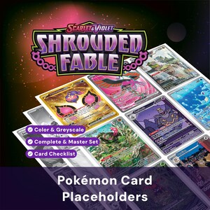 Pokémon Shrouded Fable Binder Platshållare, Scarlet & Violet Master Set Checklista, Utskrivbar PDF, TCG Pärminlägg, Digital Nedladdning