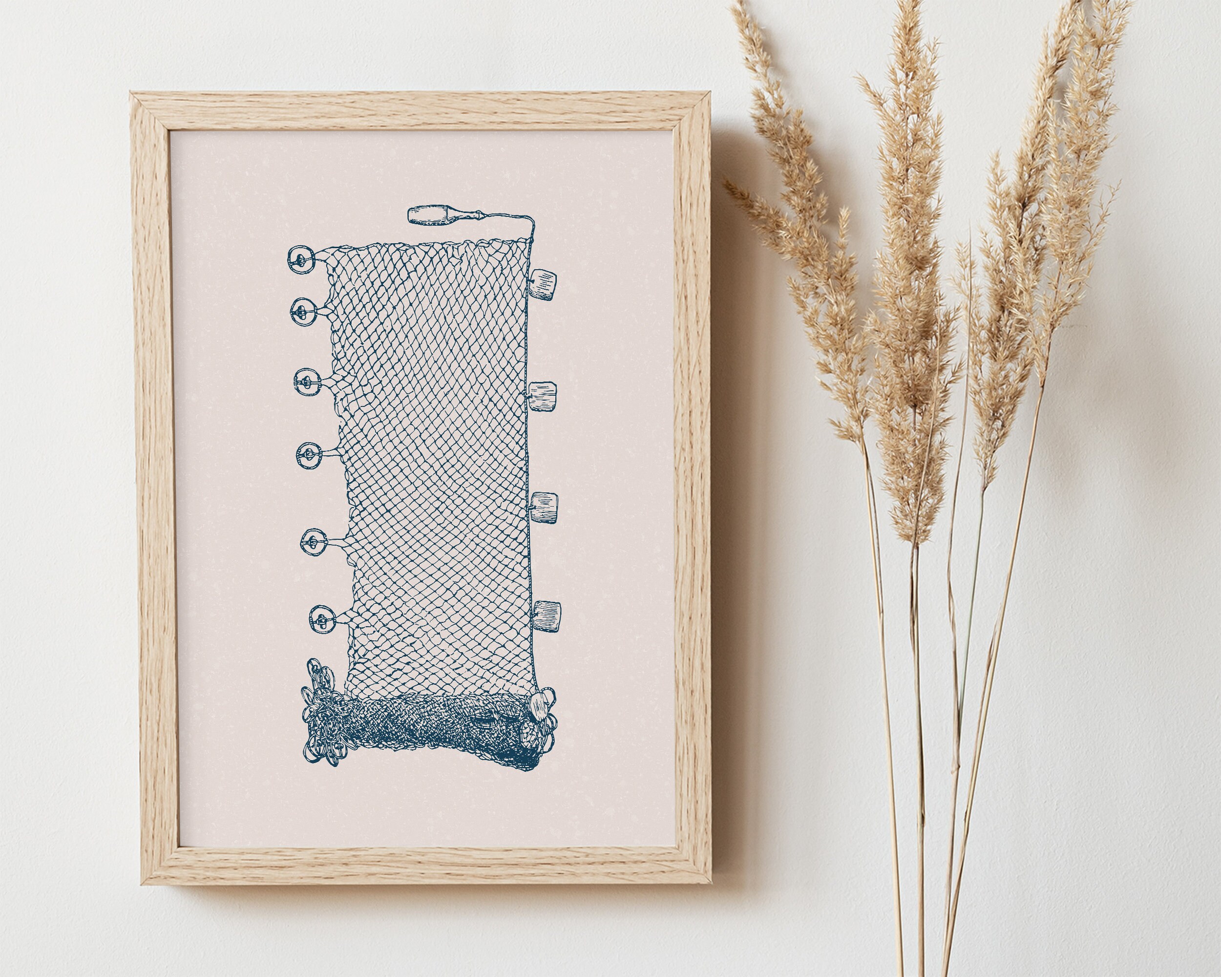 Vintage Fishing Net Print Nautical Wall Art Fishing Wall - Etsy