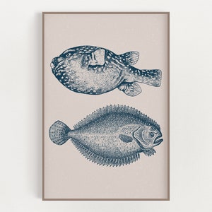 Tropical Fish Print - Coastal Nautical - Beach House Decor - Wall Art Poster - Vintage Style - Coastal Wall Art