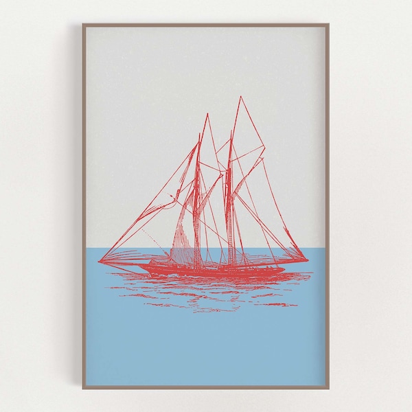 Vintage Art Print Ships Etsy