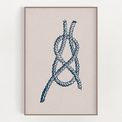 Vintage Nautical Knot Print Nautical Home Decor Coastal - Etsy