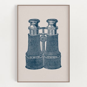 Vintage Binoculars Print - Nautical Home Decor - Nautical Wall Art - Beach House Decor - Wall Art Poster - Vintage Style