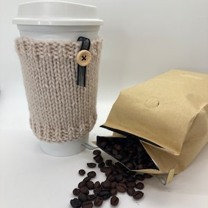 Hand Knitted Coffee Cup Cozy/Cup Cozy/Hand Made