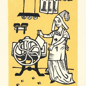 Medieval Printmaking | Linocut Print | Medieval Art | Hand Printed