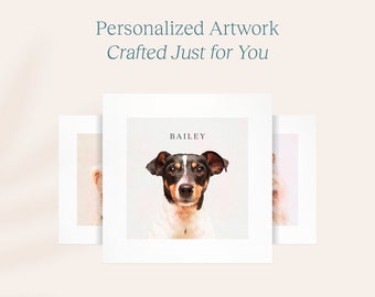 Custom Personalized Pet Portrait. PRINTABLE Pet Dog or Pet Cat Wall Art. Watercolor DIGITAL DOWNLOAD for Print. Custom Pet Lover Gift!
